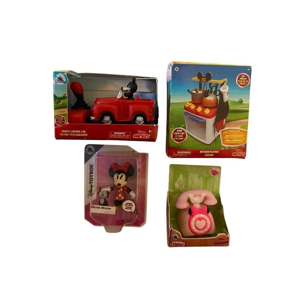 Lot of 4 Zuru Mini Disney Mickey Mouse Minnie Dolls Collectible Cartoon